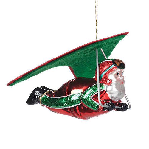 Подвеска &quot;Санта на дельтаплане&quot; красный/зеленый, 17,5 см Goodwill , арт. TR 25216 | Фото 1