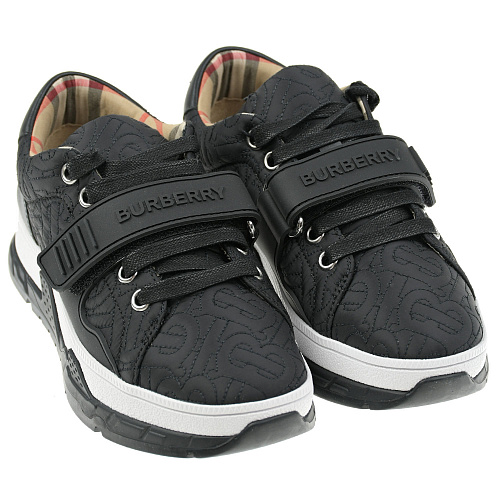 Черные кроссовки с вышивкой Burberry Черный, арт. 8049368 A1189 | Фото 1