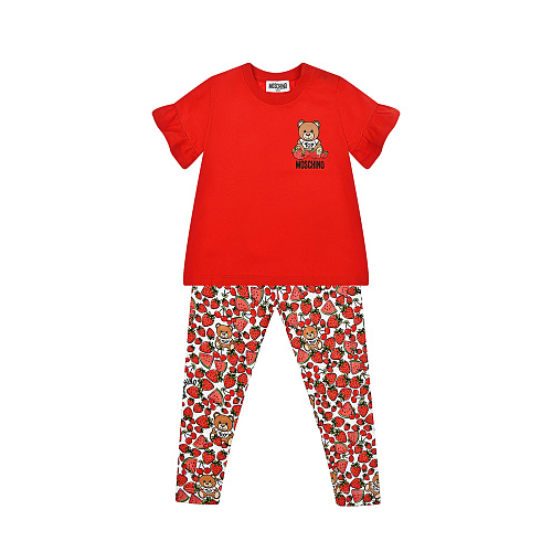Комплект: футболка и брюки, красный Moschino Красный, арт. MAG002 LBB90 50109 | Фото 1