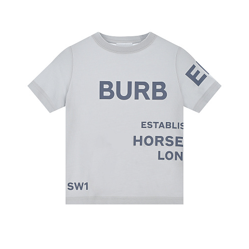 Серая футболка с синим лого Burberry Серый, арт. KB5-JESSY TEE:ABTOT 8047556 STERLING G B1486 | Фото 1