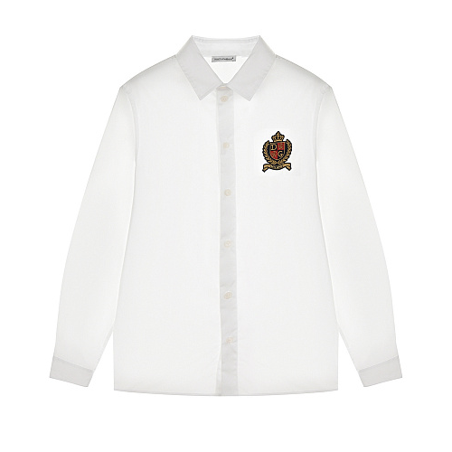Белая рубашка с патчем-гербом Dolce&Gabbana Белый, арт. L42S70 G7A8C W0800 | Фото 1
