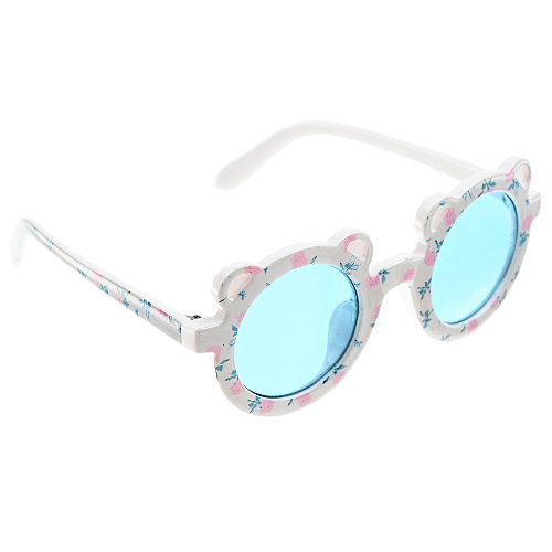 Бело-розовые очки с принтом &quot;Розы&quot; Monnalisa Мультиколор, арт. 399044 9087 0191 | Фото 1