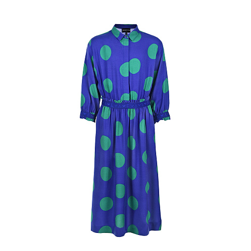 Синее платье в зеленый горошек Emporio Armani Мультиколор, арт. 6K3A13 3N4LZ F902 POIS BLUET | Фото 1