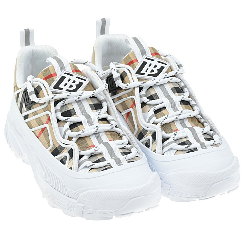 Бежевые кроссовки с белой подошвой Burberry Бежевый, арт. 8047532 A7028 | Фото 1