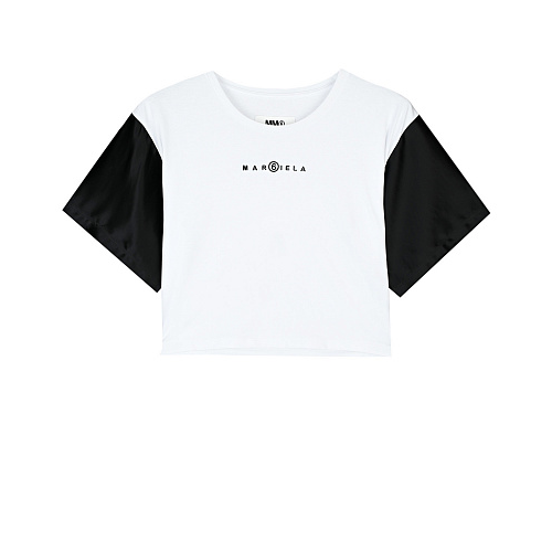 Белая футболка с черными рукавами MM6 Maison Margiela Мультиколор, арт. M60129 MM040 M6C01 | Фото 1
