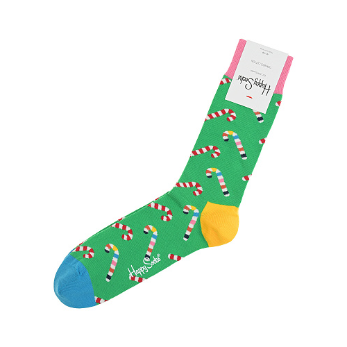 Зеленые носки с принтом &quot;леденцы&quot; Happy Socks Зеленый, арт. CCA01 7300 | Фото 1