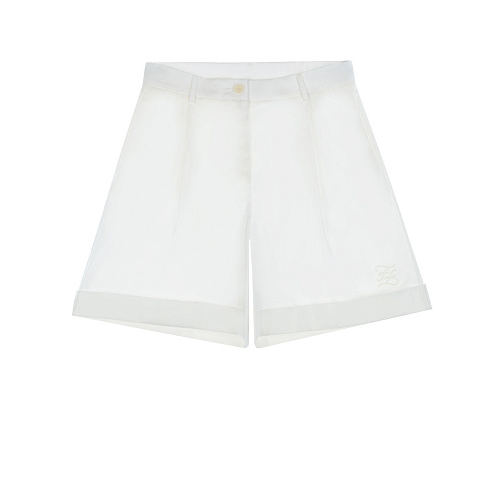 Белые шорты с отворотами Fendi Белый, арт. JFF256 ADEH F0TU9 | Фото 1