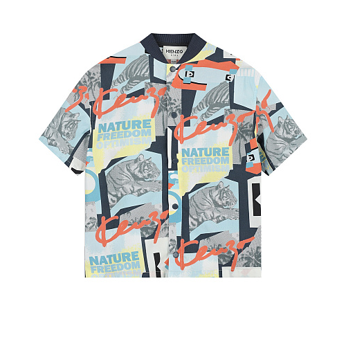 Рубашка с принтом &quot;nature freedom optimism&quot; KENZO Мультиколор, арт. K25593 77N | Фото 1