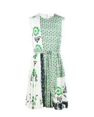 Зеленое платье с ажурными вставками