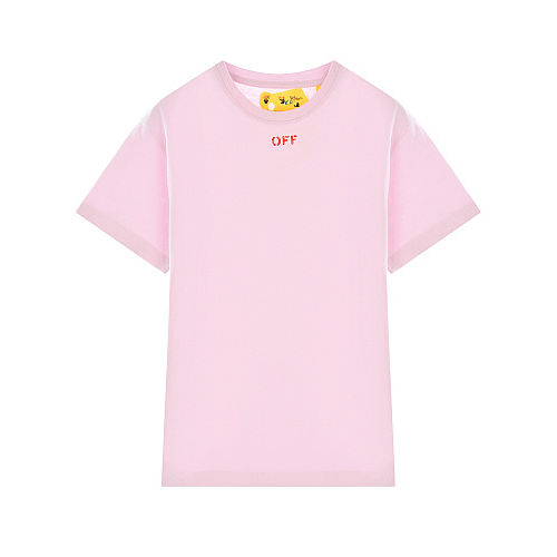 Розовая футболка с логотипом Off-White Розовый, арт. OGAA001F21JER001 3025 | Фото 1