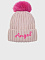 Шапка с помпоном, розовая
