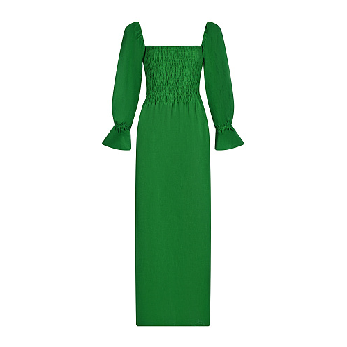 Зеленое льняное платье с рукавами 3/4 ALINE Зеленый, арт. AL22SS150701 12 | Фото 1