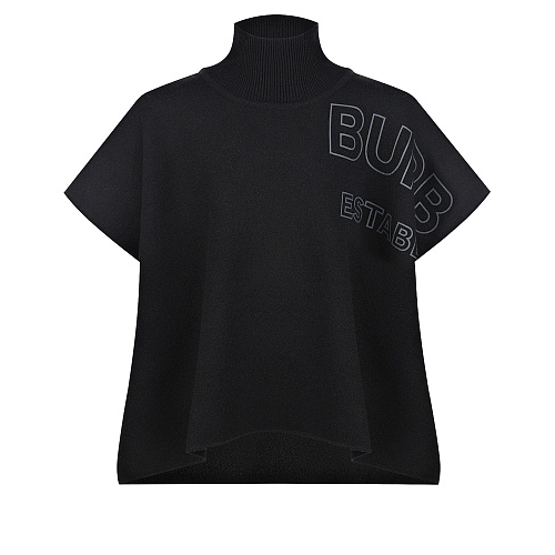 Черное пончо из кашемира Burberry Черный, арт. 8042930 KG6-KEATS  BLACK A1189 | Фото 1