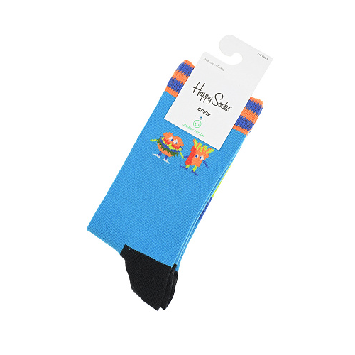 Голубые носки в принтом &quot;фастфуд&quot; Happy Socks Голубой, арт. KBEB01 6700 | Фото 1