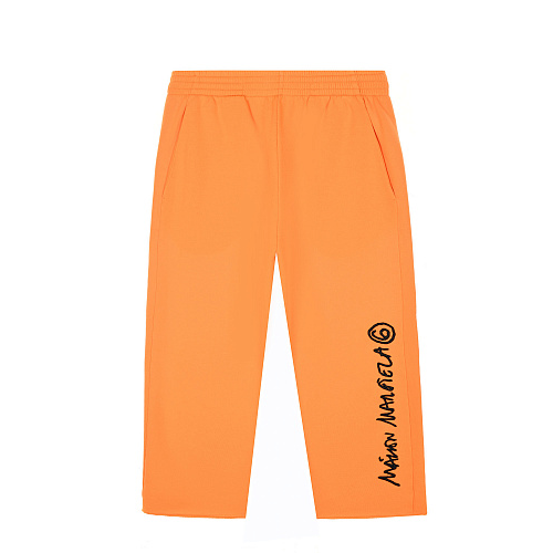 Оранжевые спортивные брюки с черным логотипом MM6 Maison Margiela Оранжевый, арт. M60088 MM006 M6201 | Фото 1