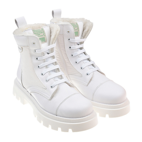 Белые кожаные ботинки с меховой подкладкой Rondinella Белый, арт. 11931G 5446 BIANCO | Фото 1