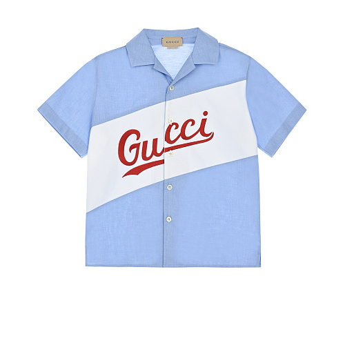 Голубая рубашка с логотипом GUCCI Голубой, арт. 638079 XWAMU 4262 | Фото 1