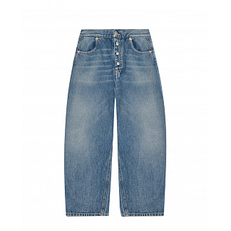 Голубые джинсы с застежой на пуговицы MM6 Maison Margiela Голубой, арт. M60053 MM00J M601 | Фото 1